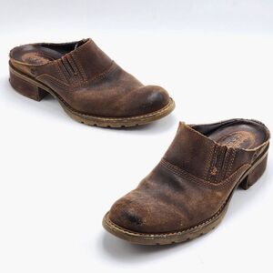 Timberland Smart Vintage Leather Mule Clogs Slip On Shoes Brown Women's Size 8.5